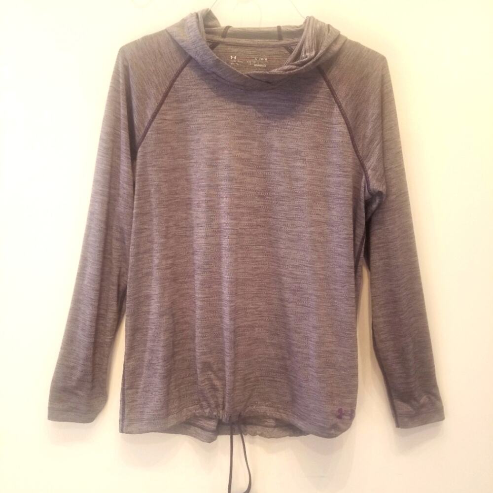 Under Armour Women's Hooded Athletic Workout Top Purple Size L